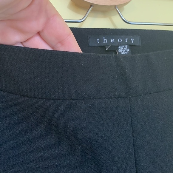 Theory | Classic Black Wool Blend Side Zip Stretch Notched Hem Pants Trousers 8 - Picture 6 of 14